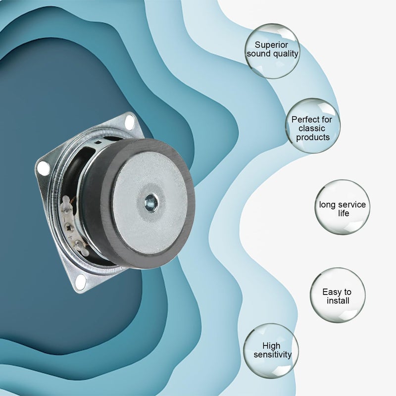 Fielect 2Pcs DIY Magnetic Speaker 3W 4 Ohm Full Range Audio Speaker Stereo Woofer Loudspeaker Replacement for Arduino, 52mm Diameter - Image 3